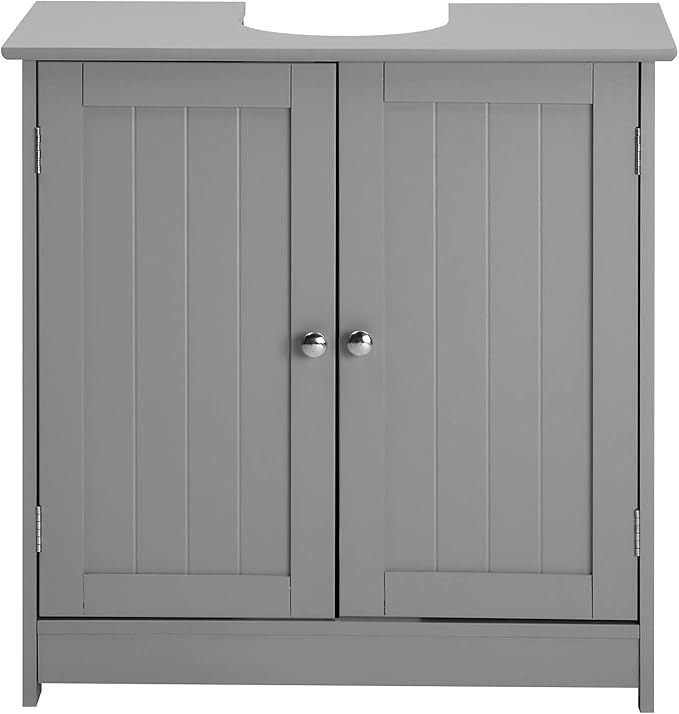 Bonnlo Pedestal Under Sink Storage Bathroom Vanity with 2 Doors Traditional Bathroom Cabinet Space Saver Organizer 23 5/8" x 11 7/16" x 23 5/8" (L x W x H) (Grey)