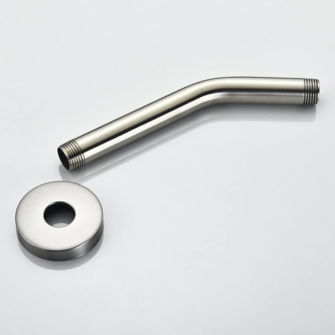 123815BN Replacement For Moen 8 Inches Anti-leakage Ceiling Wall Mounted Bend Accessories-Basic Shower Arm and Flanged,Made of Solid Brass,Brushed Nickel