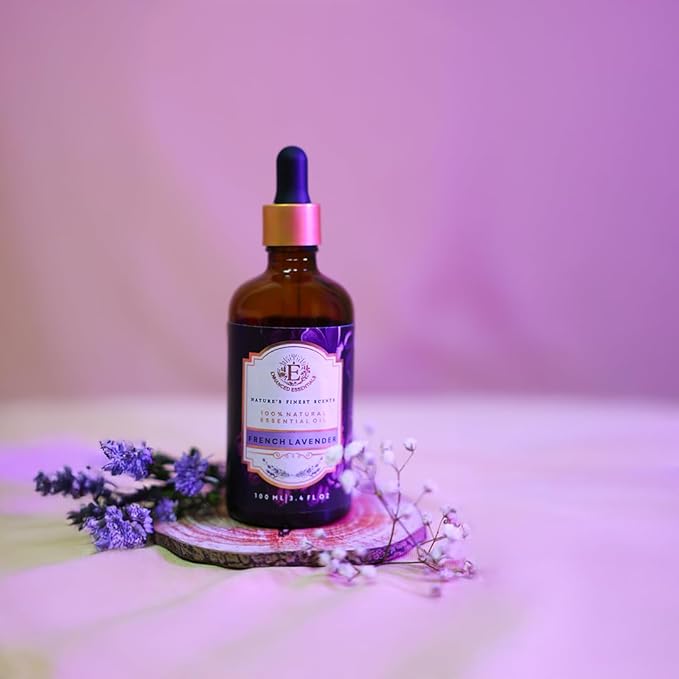 Luxurious French Lavender Essential Oil by Enhanced Essentials|with Glass Dropper|Slow Distilled & Pure| for Home,Diffusers,Skin Care,Aromatherapy,Massage,Soap & Candle Making|3.38 fl oz (100 ml)