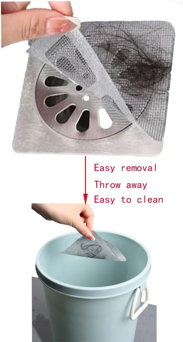 Disposable Floor Drain Sticker, Hair Drain Catcher, Shower Drain Square Mesh - Image 6