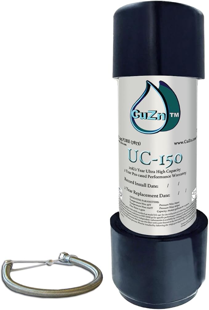 CuZn Under Sink Water Filter for Sink Faucet, 20K Gallons or 2 Year Filtration by CuZn