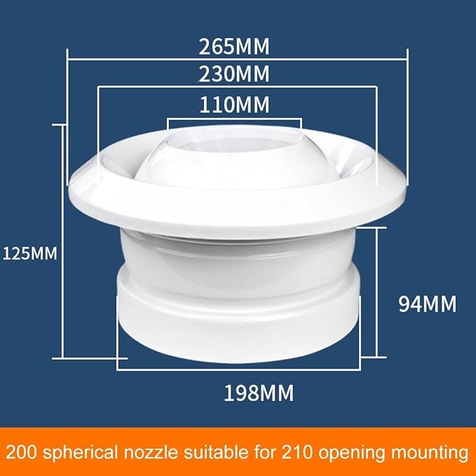 ABS Round Air-Conditioning Exhaust Vents, 360 Degree Rotating Spherical Jet - Image 9