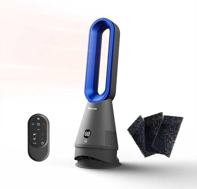 Bladeless Fan, 25inch Heating & Cooling & Filter Combo Tower Fan 80° Oscillating by Faryuan