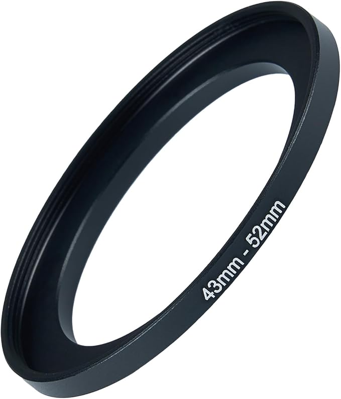 43mm to 52mm Step-up Adapter Rings Filter Adapter Black Metal Step Down Filter by Unknown