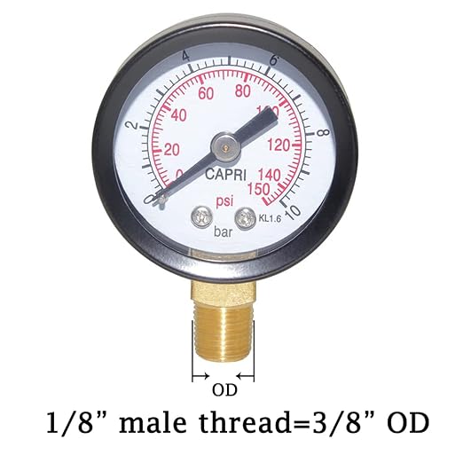 Joywayus Pressure Gauge 0 to 150 PSI Brass 1/8" Male NPT Thread Lower Mount - Image 2