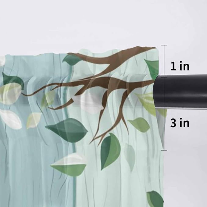 Easter Sheer Valances for Windows 60"x18", Light Filtering Kitchen Curtains - Image 7