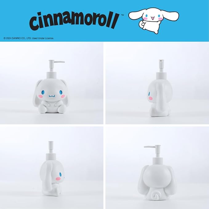 Cinnamoroll Soap/Lotion/Hand Sanitizer Resin Pump Dispenser, 12 Ounces, (Officially Licensed Product) by Franco Collectibles
