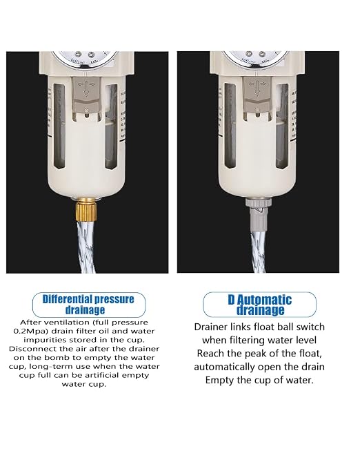 1/2" PT Compressed Air Filter Regulator Lubricator Combo Water/Oil Trap - Image 5