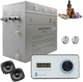 Superior Encore Plus 12kW Steam Shower Generator Kit with Horizontal White Keypad & Aromatherapy Oils Set |Self-Draining Steam Generator|One-click Connection Cord|Bluetooth Audio|