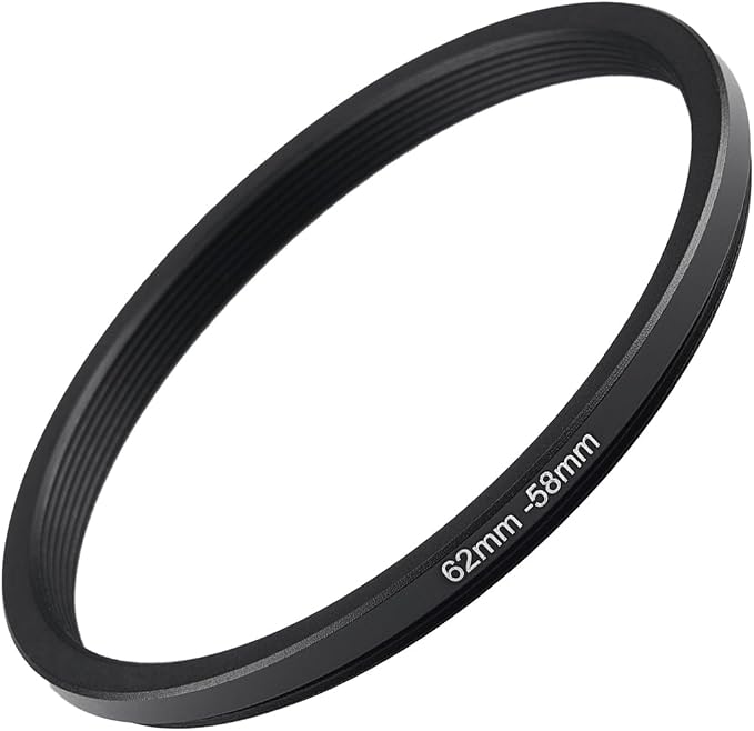62mm to 58mm Step Up Ring Filter Adapter Black Metal Step up Adapter Rings by Unknown