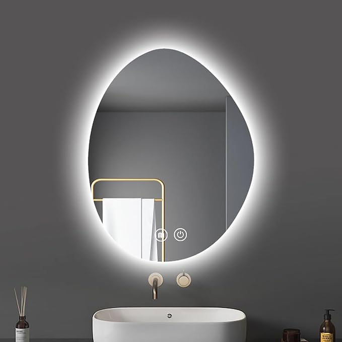 Illuminated LED Bathroom Mirror 500x800mm Wall Mounted Smart Vanity Mirror by Unknown