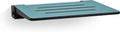 18 inch Silhouette Slimline Folding Wall Mount Shower Bench Seat, Teal Seat with Matte Black Frame