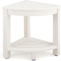 HDPE Corner Shower Stool,Shower Bench Seat with Storage Shelf for Shaving Legs Plastic Spa Bath Step Foot Rest for Bathroom Small Place (White)