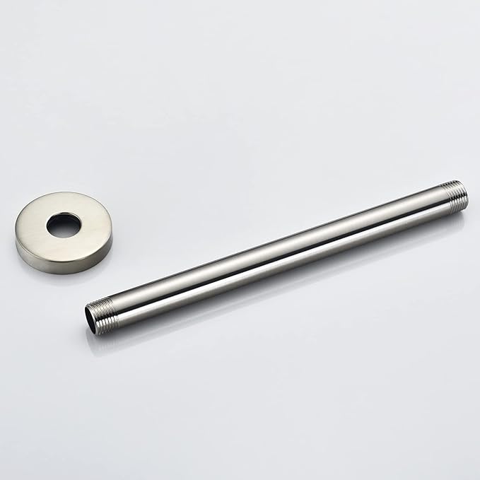 Celling Mounted Extention Stainless Steel High Density Thickened Thread Shower Arm and Shower Arm Flange for U4999-SS 10-inch, Brilliance Stainless