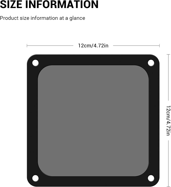 Dust Filter PC 120mm for Computer Cooler/PSU/Routers Nylon 80 Mesh, Magnetic - Image 7