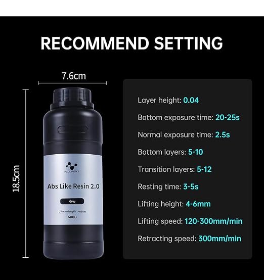 Nova3D ABS-Like 3D Printer Resin 2.0, Enhanced Toughness and Strength, High - Image 6