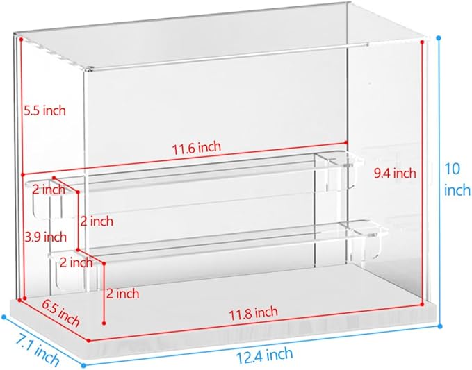 Choowin 3 Tier Clear Acrylic Display Case for Collectibles, Mini Figures, Pop Mart, Labubu, Sonny Angel, Smiski - Assemble Dustproof Acrylic Display Box with Door, Stand (White Base, Clear Step)