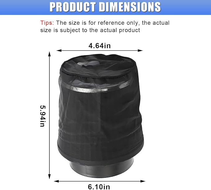 Air Intake Filter Sock Cover, Waterproof Dustproof Air Cleaner Protective Cover - Image 2