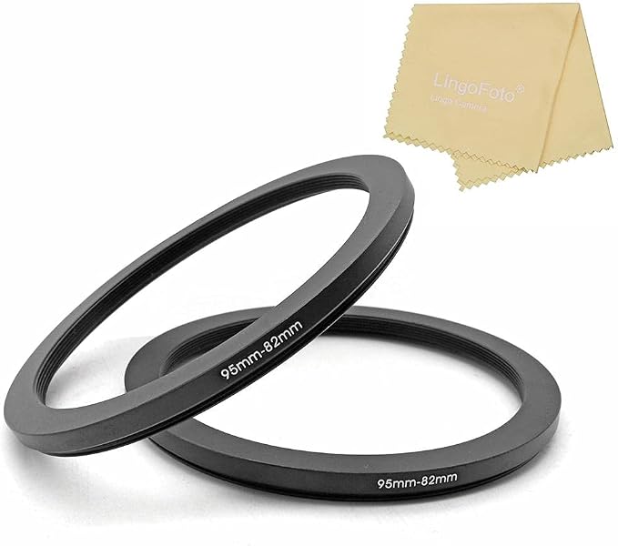95 to 82mm Metal Step Rings, 95mm to 82mm Step Down Ring Filter Ring Adapter by LingoFoto