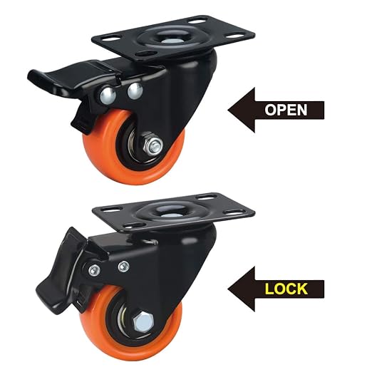 2" Caster Wheels, Casters Set of 8 Heavy Duty - Image 2
