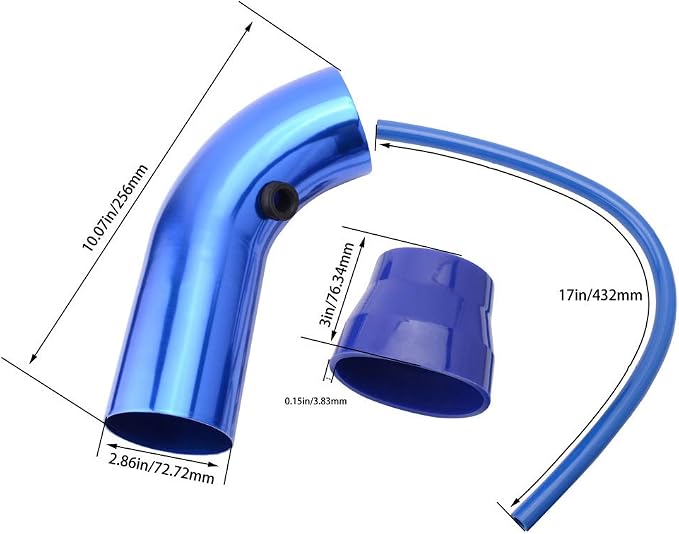 3 Inch Universal Cold Air Intake Kit, Aluminum Induction Flow Hose Pipe Kit - Image 4
