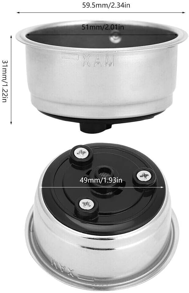 2-Pack Pressurized Coffee Filter Basket 51mm Portafilter Basket - Image 4