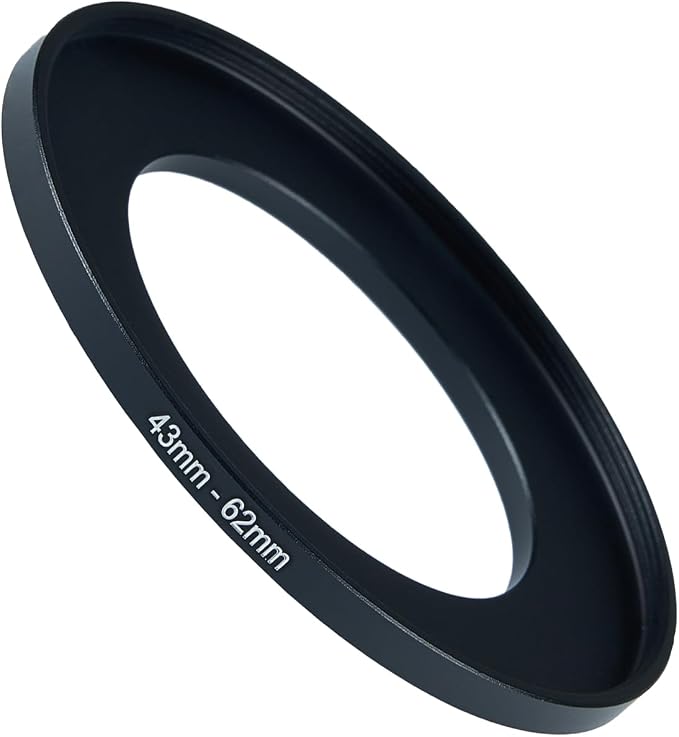 43mm to 62mm Step-up Adapter Rings Filter Adapter Black Metal Step Down Filter by Unknown
