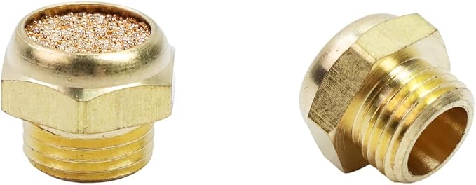 G1/8 Generator Silencer, Flat Type, Brass Pneumatic Exhaust Muffler, Sintered - Image 5