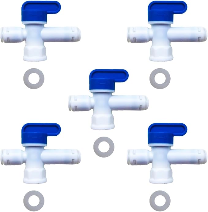 Water Storage Tank Ball Valve Pressure Relief Valve 1/4" inch FNPT to 1/4" Push by ESHIONG