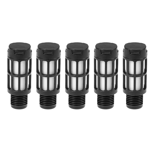 Quickun Plastic Exhaust Air Silencer, 1/4" Air Line Pneumatic Muffler Black Air by VisittheQuickun