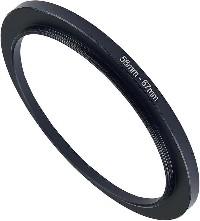 58mm to 67mm Step-up Adapter Rings Filter Adapter Black Metal Step Down Filter by Unknown