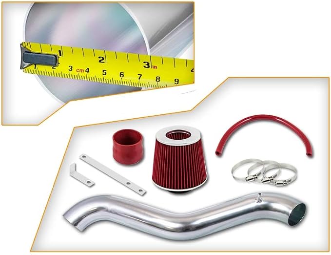 Short Ram Air Intake Kit & Red Filter Combo Compatible - Image 2