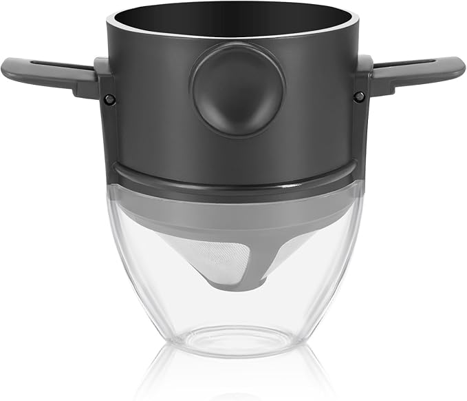 Foldable Travels Coffee Dripper Double Filter Systems Rustproof Stainless Steel by Unknown