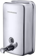 Commercial Soap Dispenser Wall Mount Stainless Steel Manual Liquid Pump Rust-Proof Leak Free for Bathroom (34 fl.oz./1000ml)