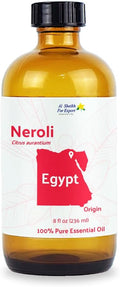 Neroli Essential Oil - Direct from Al Sheikh for Export Egypt - Steam Distilled - Aceite de Neroli for Aromatherapy, Massage, Diffuser, DIY Candle and Soap Making - 8oz
