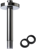 8 Inch Shower Arm with Flange, Ceiling Mounted Shower Head Extension Arm, 1/2 NPT Straight Arm for Rain Shower Head, Stainless Steel Shower Head Extension Replacement Pipe Arm,Chrome