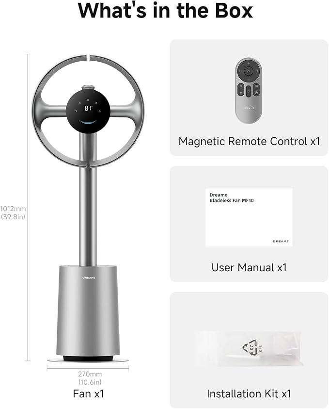 DREAME Bladeless Tower Fan for Bedroom, Smart Standing Fan - Image 9