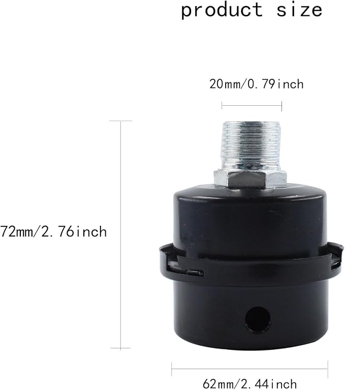 2PCS 0.79’’ Metal Air Compressor Intake Filter Sound Muffler, Thread Air - Image 4