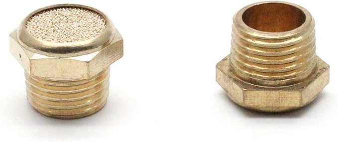 G1/4 Generator Silencer, Flat Type, Brass Pneumatic Exhaust Muffler, Sintered - Image 2