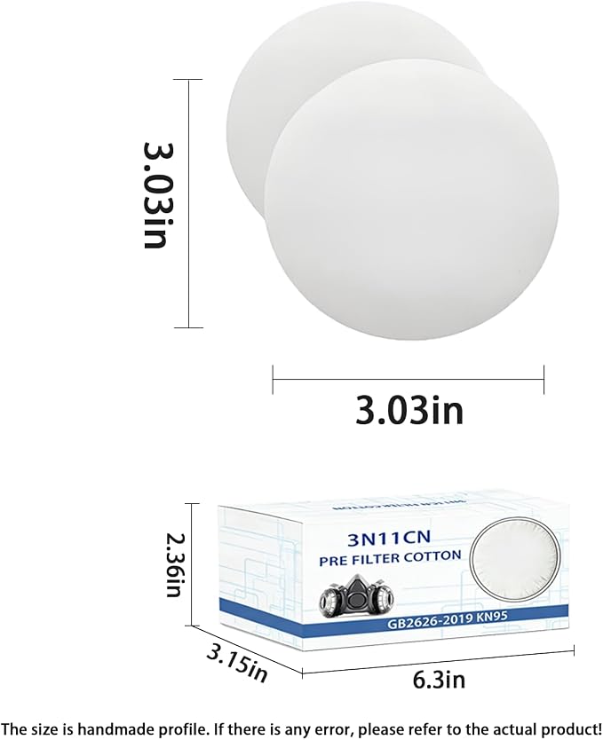 Respirator Cartridges’ 40PCS Spare Dust Pads, Respirator Mask's Filter Cotton - Image 2