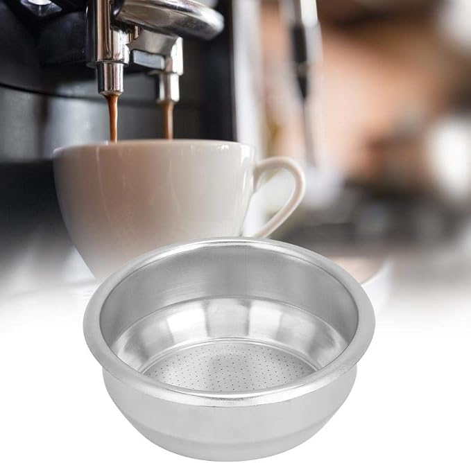 Fdit 58mm Stainless Steel Coffee Filter Basket Single Layer Double Doses Filter - Image 4