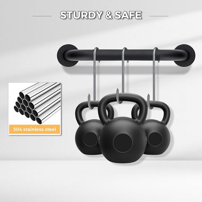 Grab Bars for Shower, 2 Pack 12-Inch Anti Slip Shower Handles for Elderly, Safety Shower Grab Bar, Stainless Steel Handicap Grab Bars for Bathroom (Black 1" Diameter)