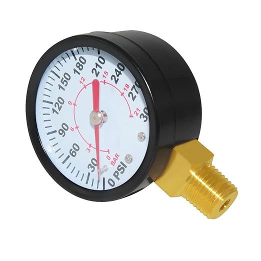 Joywayus Pressure Gauge 0 to 300 PSI Brass 1/4" Male NPT Thread Lower Mount - Image 4