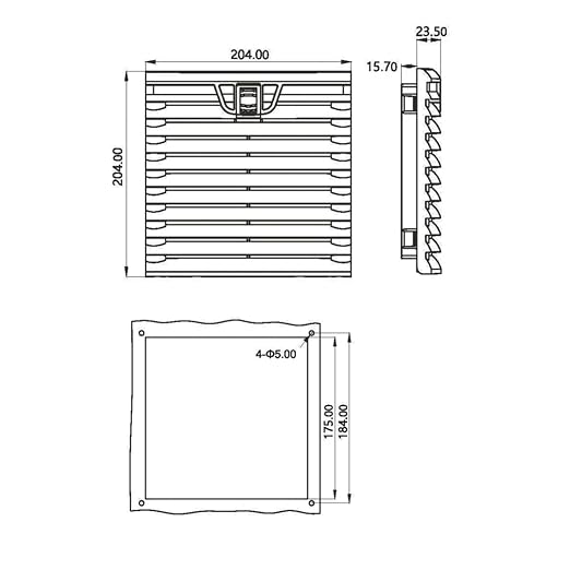 204 * 204mm Air Filter Panel Compact Axial Flow Fan Filter Unit - Image 3