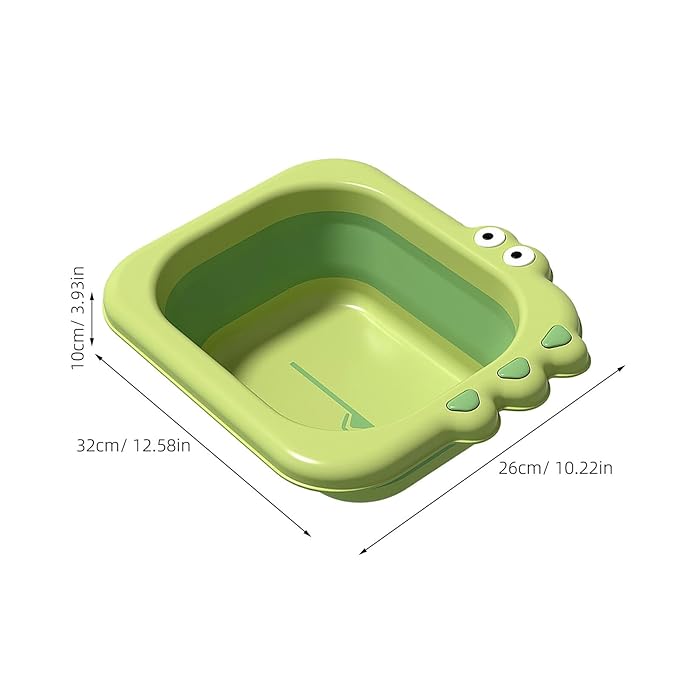 Alasum Foldable Wash Basin Thickened Washbasin for Newborns, Green Collapsible Bath Tub Suitable for Boys and Bathing