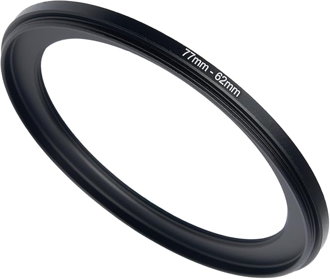 77mm to 62mm Step Up Ring Filter Adapter Black Metal Step up Adapter Rings by Unknown