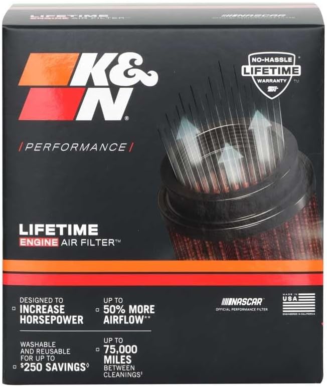 K&N High-Flow Original Lifetime Engine Air Filter: Reusable, Replacement Car - Image 7