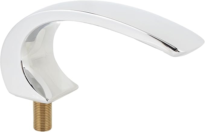 Asixxsix Waterfall Tub Spout, Rounded Curve Wall Mount Tub Filler G1/2 Male Thread Easy Installation Bathroom Tub Faucet Replacement for Spas Massage Bathtubs Regular Bathtubs