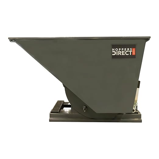 Heavy Duty Self-Dumping Hopper, 2 cu yd Tall, 6000 lb Capacity, 70.331"x60"x47.31", Gray