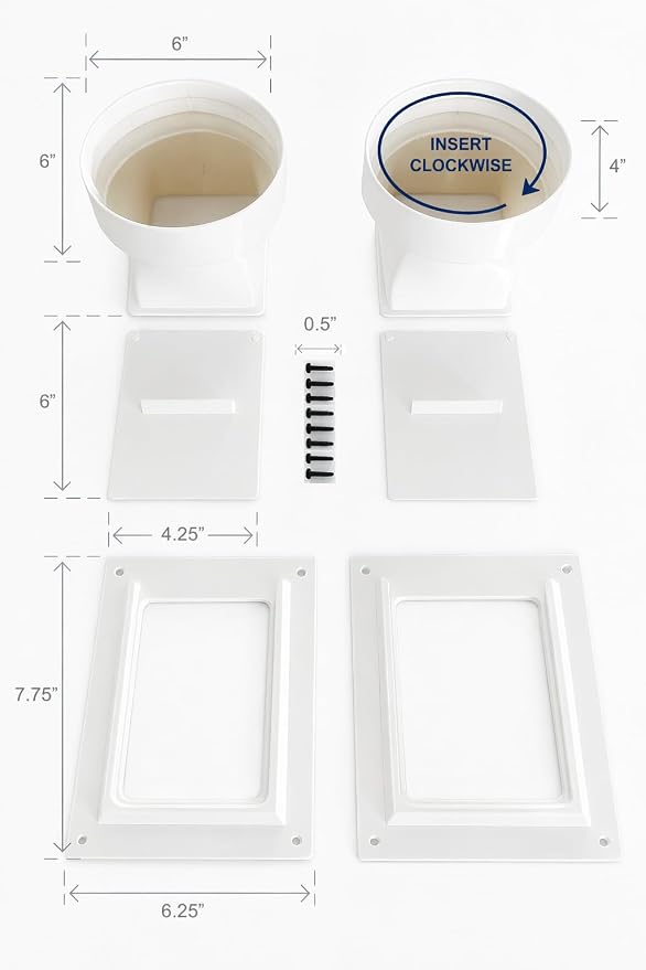 Portable AC Vent Kit for Door or Wall, Exhaust Hose Adapter - Image 5